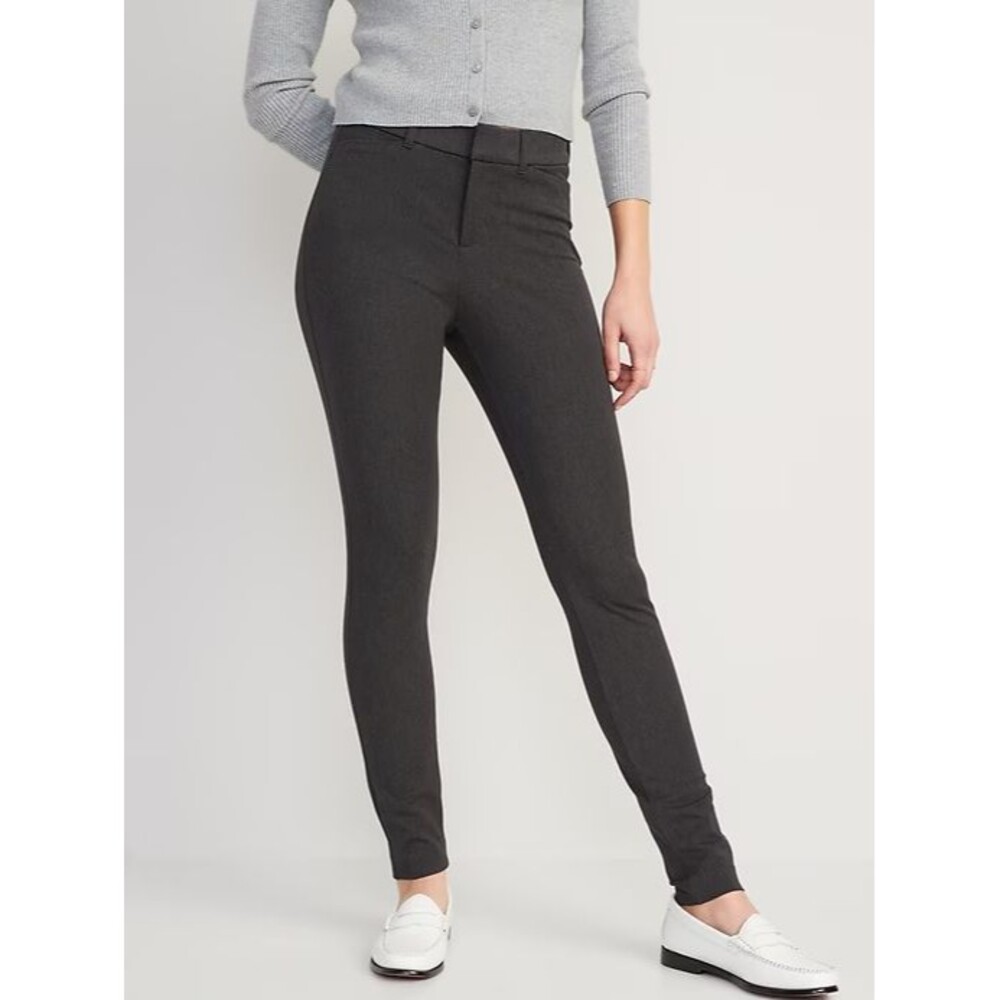Old Navy Pixie Skinny Ankle Pants Womens 4 Dark Heather Gray Stretch NEW